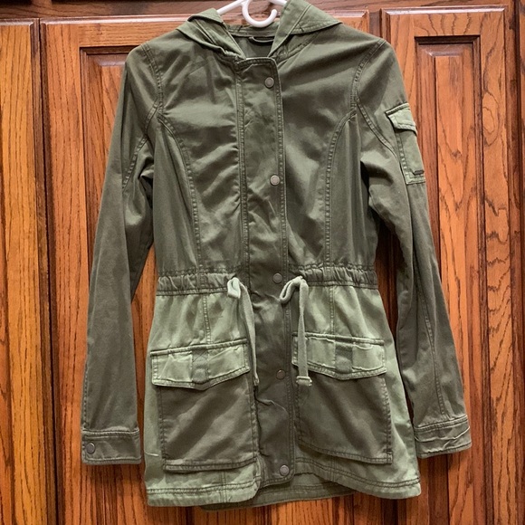 Hollister Jackets & Coats Hollister Zip Up Army Green Hooded Jacket Poshmark